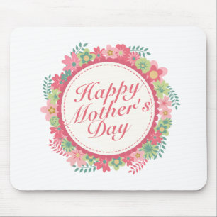 Mousepad Frame Floral de Dia de as mães Feliz Eleg