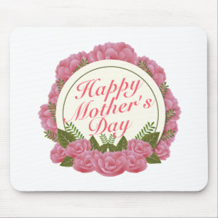 Mousepad Frame Floral de Dia de as mães Feliz Eleg