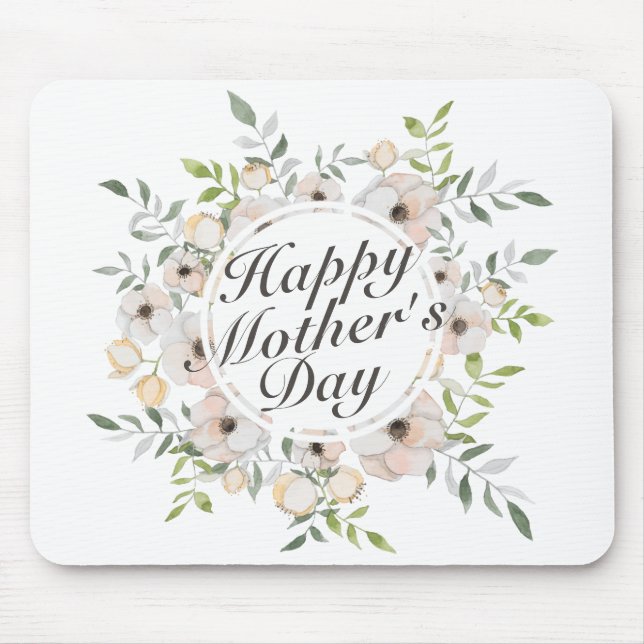 Mousepad Frame Floral de Dia de as mães Feliz Eleg (Frente)
