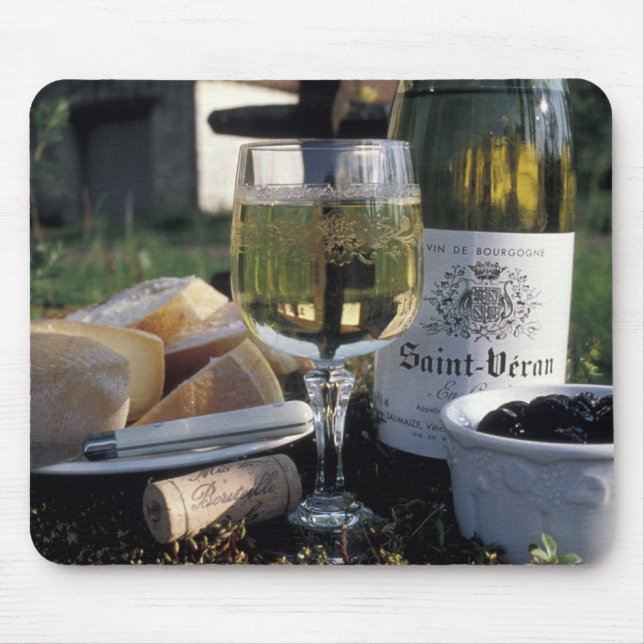 Mousepad França, Borgonha, Chablis. Vinho local e (Frente)