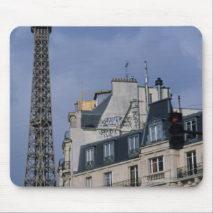 Mousepad France, Paris, torre Eiffel atrás do trem do metr