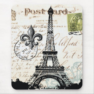 Mousepad francês da torre Eiffel do vintage