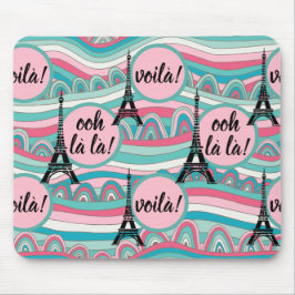 Mousepad Francês Ooh la la! Voilà! Chique Torre Eiffel