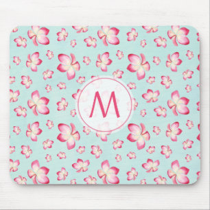 Mousepad Frangipani Monograma Aqua Rosa