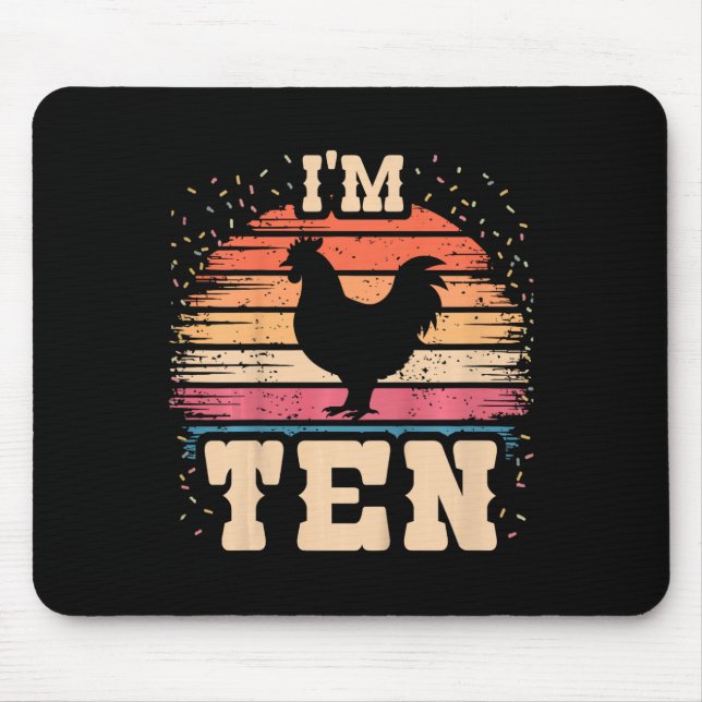 Mousepad Frango 10 Anos de Idade Menino Menina 10º Frango (Frente)