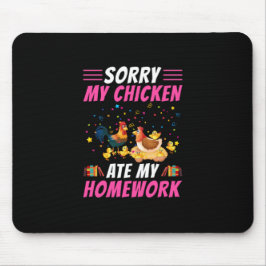 Mousepad Frango Arte Meu Frango Comeu Meu Trabalho De Casa