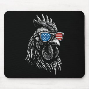 Mousepad Frango Bandeira EUA Sungles Galo 4 De Julho