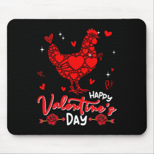 Mousepad Frango Corações em Forma de Valentine Floral Agric