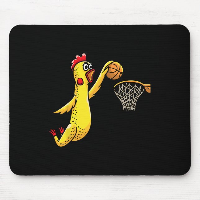 Mousepad Frango De Borracha Divertida Jogando Bysketbyll Pl (Frente)