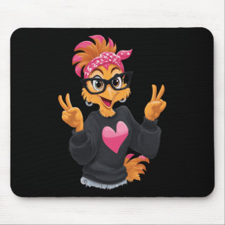 Mousepad Frango Engraçado Com Sinal de Paz Gles Frango Louc
