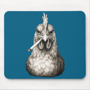Mousepad Frango engraçado fumando cigarro Gen Z Meme Farm A
