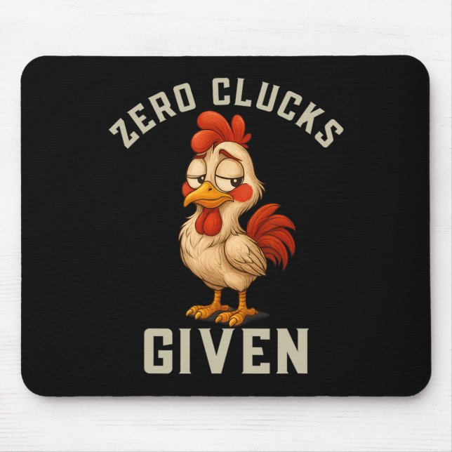 Mousepad Frango Engraçado Sem Clucks Dados, Fazenda Sarcást (Frente)