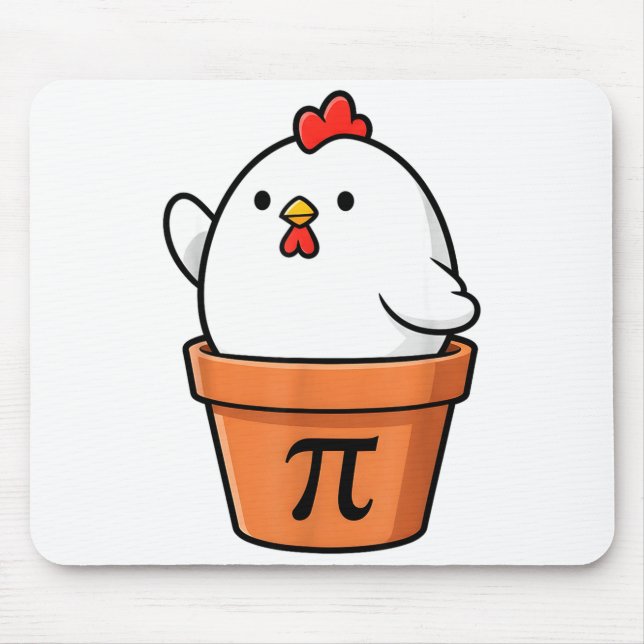 Mousepad Frango Engraçado Torta Pot Feliz Dia do Pi 3.14 En (Frente)
