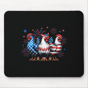 Mousepad Frango Fofo Bandeira Dos EUA Frango Patriótico Ama