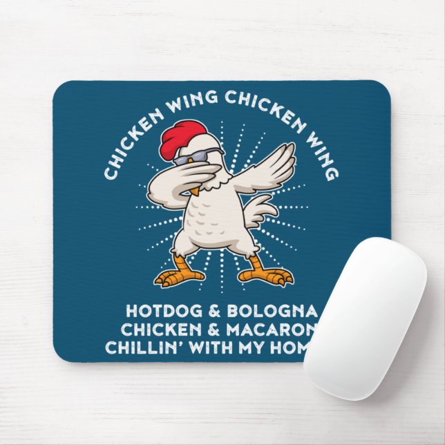 Mousepad Frango Wing Galinha Wing Canções de Camisa Lyric H (Com mouse)