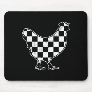 Mousepad Frango Xadrez Fazendeiro Galinha Corrida Carro Men