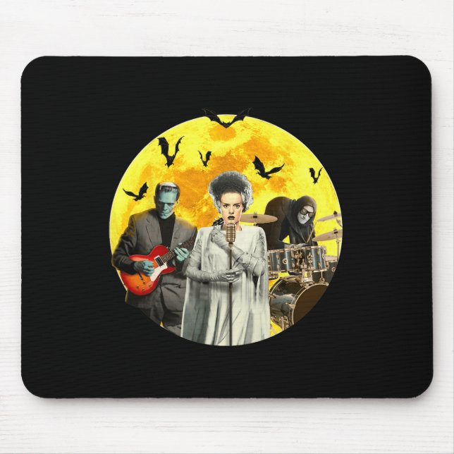 Mousepad Frankenguitar com noiva e Banda de Igor Halloween (Frente)