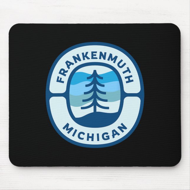 Mousepad Frankenmuth Michigan Mi Retro Winter Forest Souven (Frente)