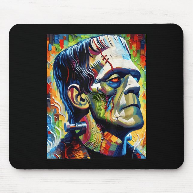 Mousepad Frankenstein Monster E Bride Halloween Matching (Frente)