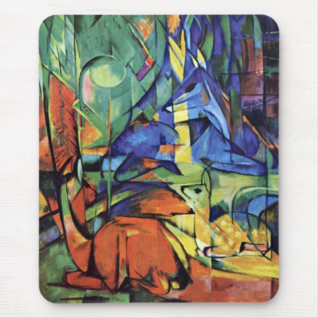 Mousepad Franz Marc - cervo na floresta (ii) (Frente)