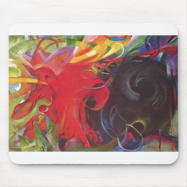 Mousepad Franz Marc - lutar forma um vermelho preto de 1914 (Frente)