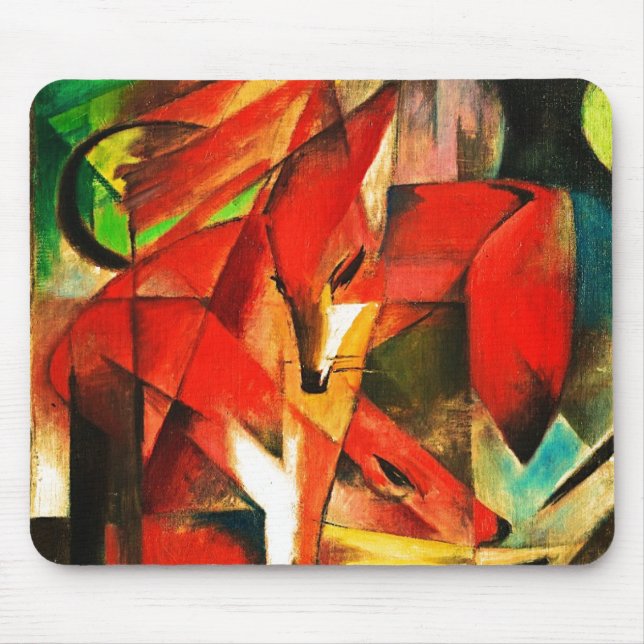 Mousepad Franz Marc The Foxes Red Fox Modern Art Painting (Frente)
