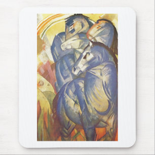 Mousepad Franz Marc - torre do Equestrian azul dos cavalos