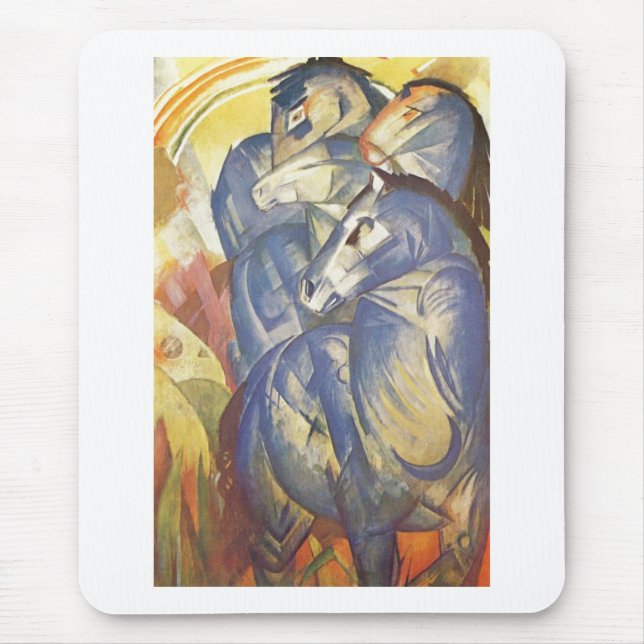 Mousepad Franz Marc - torre do Equestrian azul dos cavalos (Frente)