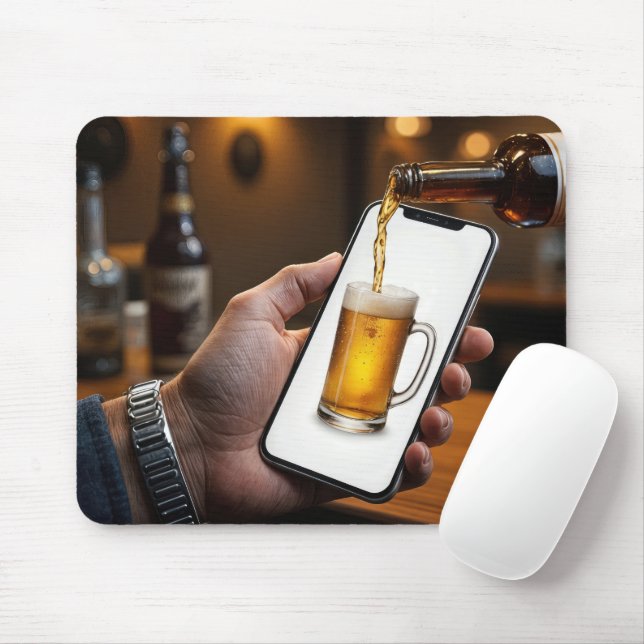 Mousepad Frasco de Cerveja do bar (Com mouse)