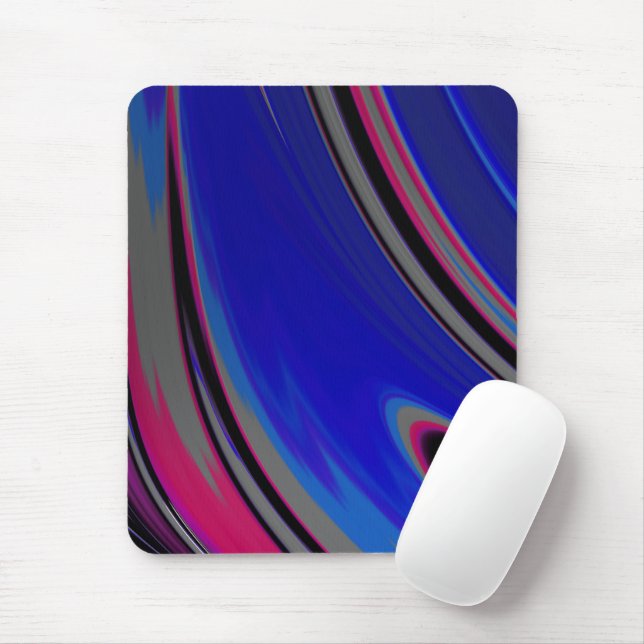 Mousepad Fratura magenta de Cinza azul abstrato (Com mouse)