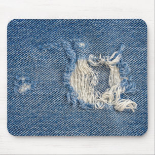 Mousepad Frayed Blue Denim
