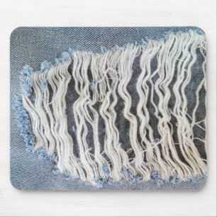 Mousepad Frayed Blue Jean Hole