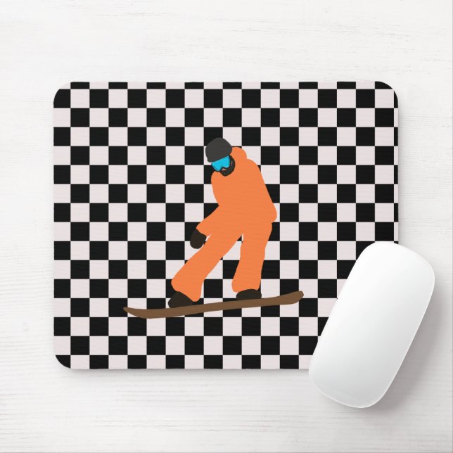 Mousepad Freeride Snowboarder Orange Suit Verificado (Com mouse)