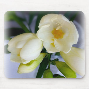 Mousepad freesia amarela branca