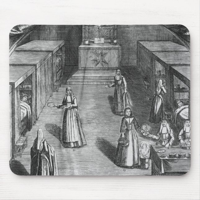 Mousepad Freiras que servem a comida aos pacientes no (Frente)