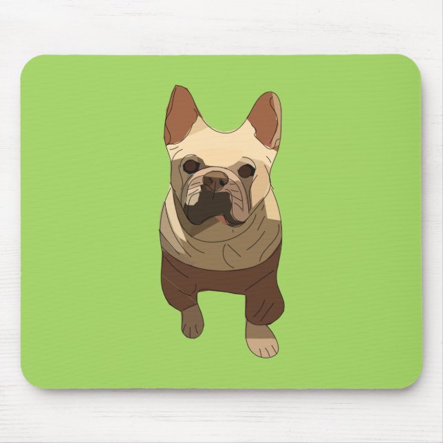 Mousepad French Bulldog, Lime Green (Frente)