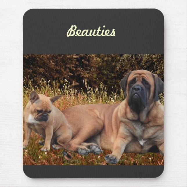 Mousepad French Bulldog und Mastiff Freunde (Frente)