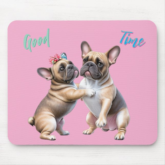Mousepad French Bulldog  verliebt Valentinstag  (Frente)