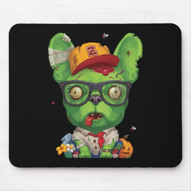 Mousepad French Gift | Zombie Buldogue Francês (Frente)