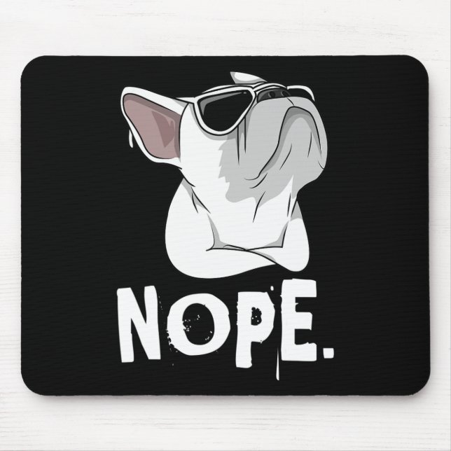 Mousepad Frenchie Bulldog Francês Branco  (Frente)