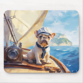 Mousepad Frenchie em um iate