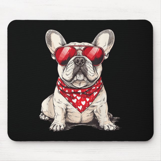 Mousepad Frenchie Heart Bandana Legal Bulldog Francês Lover (Frente)