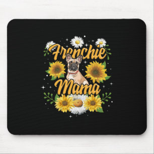 Mousepad Frenchie Mama French Buldog Dog Sunflower