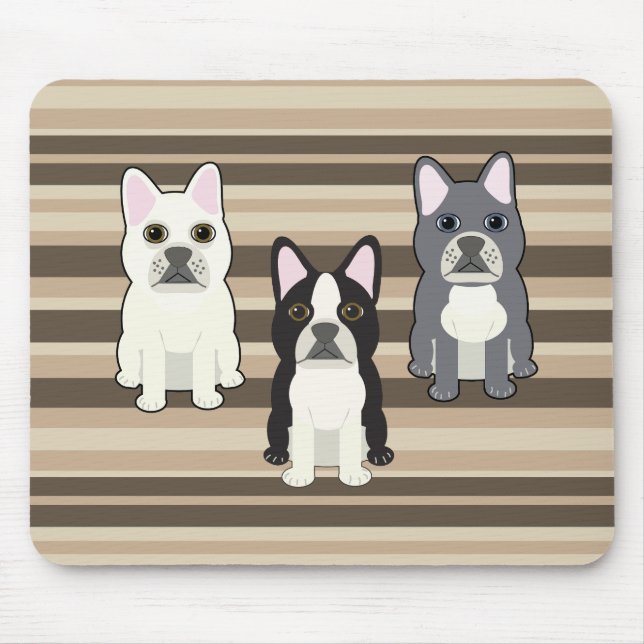 Mousepad Frenchies Neutral Striped (Frente)