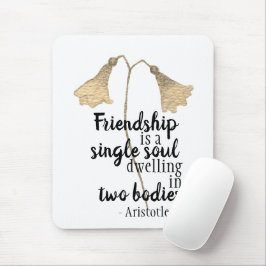 Mousepad Frente de Amizade Cotação de Água Dourada Elegante