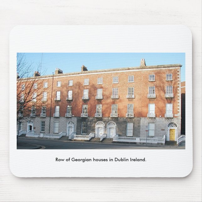 Mousepad Frentes da Georgian House em Dublin, Irlanda (Frente)