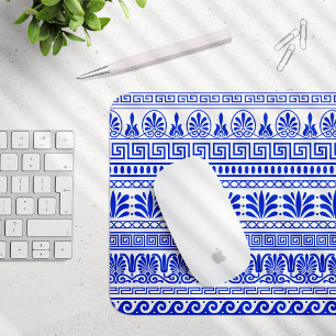 Mousepad Frete Grego, Padrão Mediterrânico, Azul