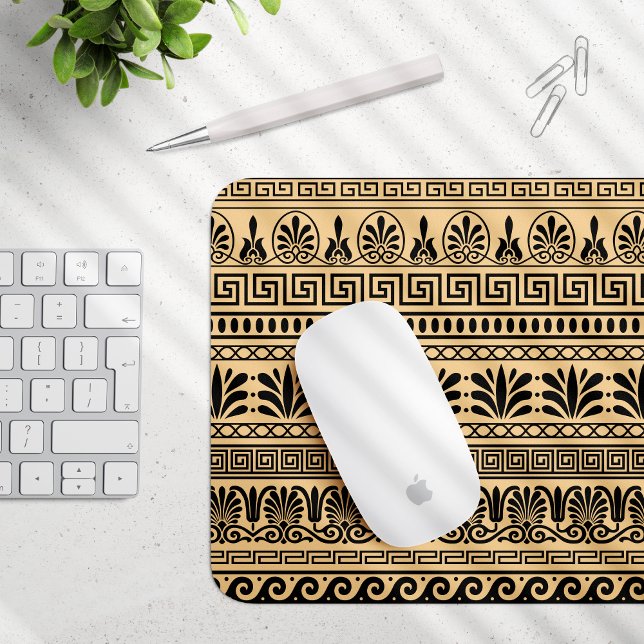Mousepad Frete Grego, Padrão Mediterrânico, Castanho (Criador carregado)