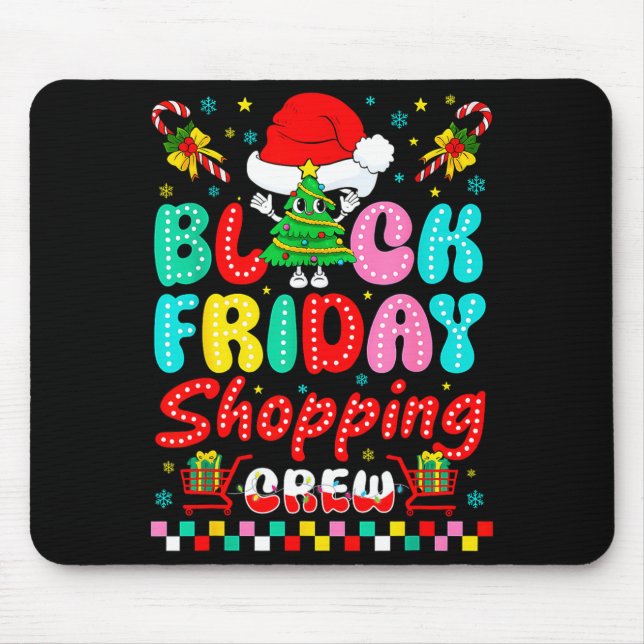 Mousepad Friday Shopng Crew Christmas Lights Black Shopng F (Frente)