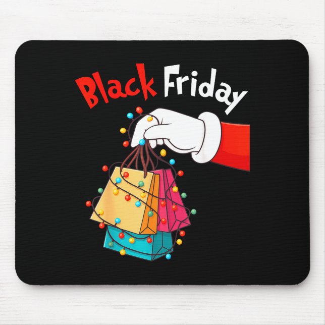 Mousepad Friday Shopng Squad Christmas Black Shopng Family  (Frente)